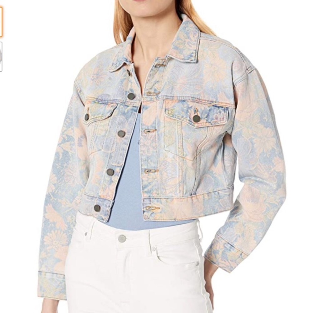 Blank nyc flowered denim jacket